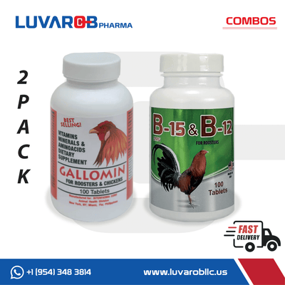 Combo Vitaminas B15 B12 y Multivitaminas - Gallomin  y B15 B12 Interfarma